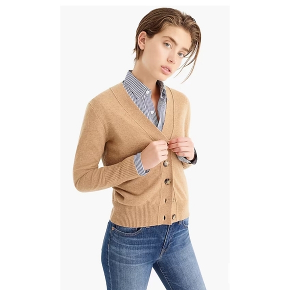 NWOT J.Crew Everyday cashmere cropped cardigan sweater - Picture 10 of 12